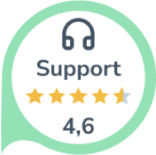 Our Support has been rated with 4.6 out of 5.0 stars