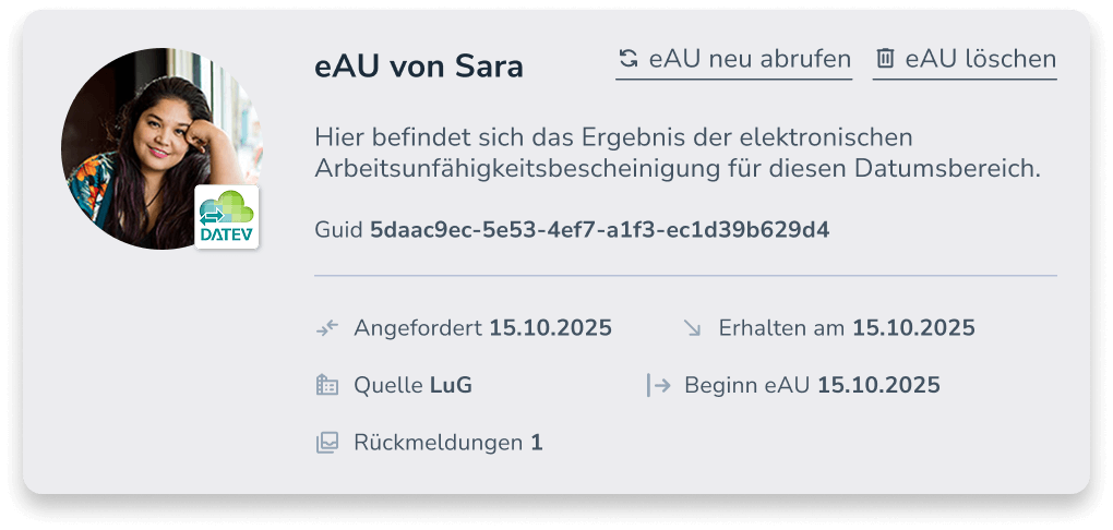 eAU Darstellung in Personizer