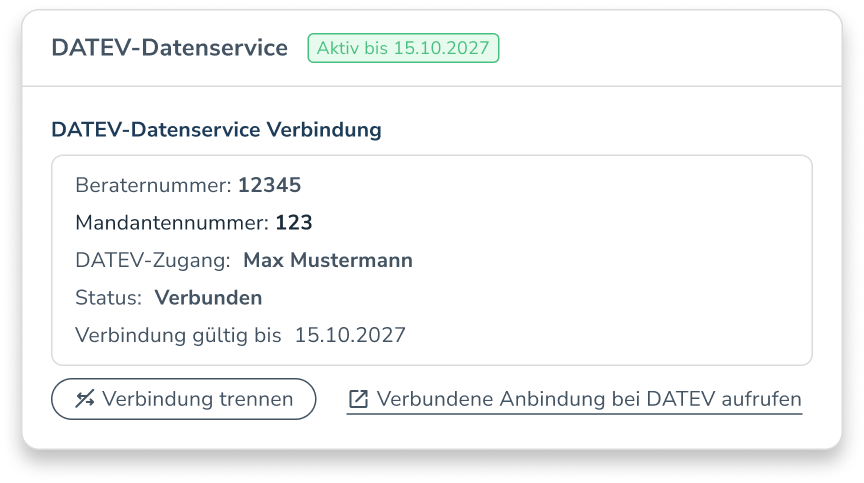 Datev Datenservice Einrichtung UI