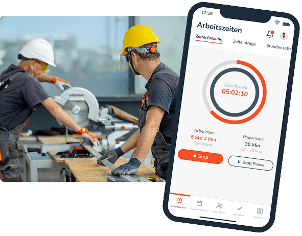 Handy auf der Baustelle