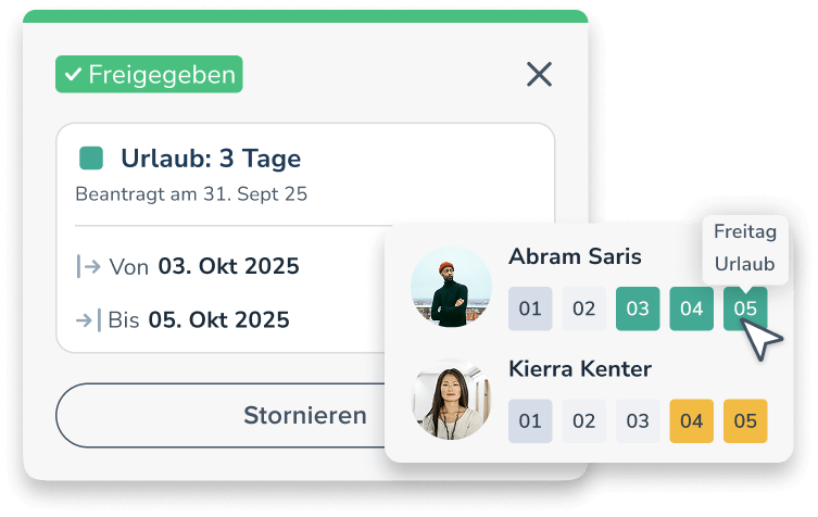 Teamkalender und Urlaubsantrag