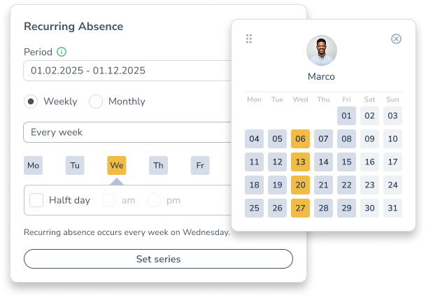 Recurring absence in personizer