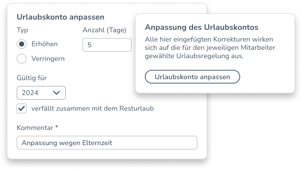 Anpassung des Kontos