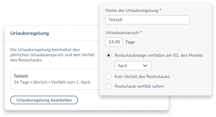 Urlaubsregelung anlegen
