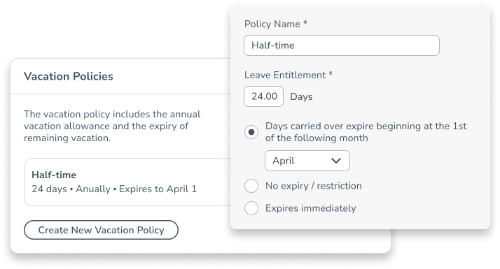 SET UP VACATION POLICIES