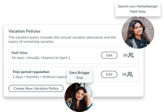 Overview vacation policies