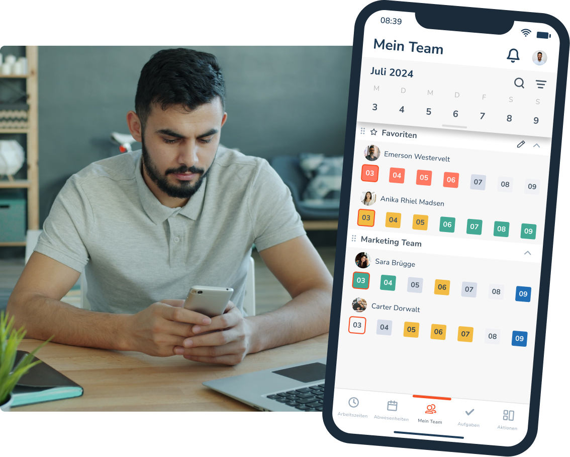 Person bedient Personizer App