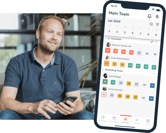 Person bedient Personizer App