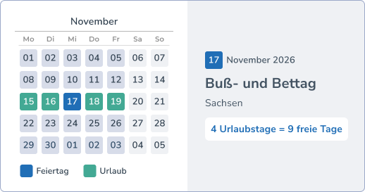 November: Buß- und Bettag 2027