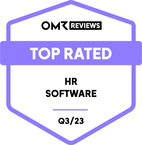 Top Rated HR-Software at OMR Reviews Q3/2023 (Badge)
