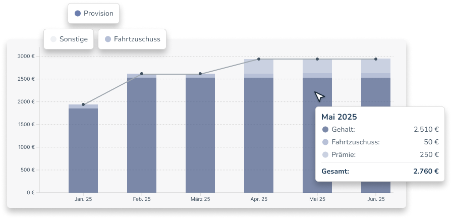 Gehaltsübersicht in Personizer