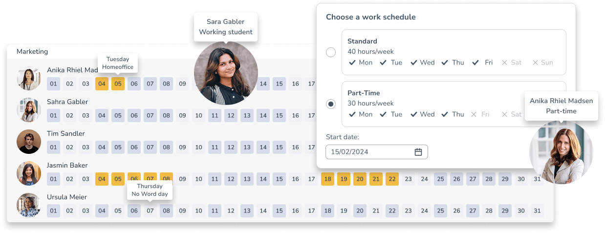 Work Schedules Overview in Personizer