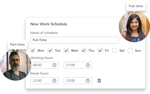 set up new work schedule