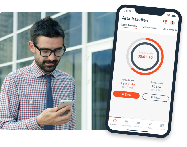 Mobile Zeiterfassung in der App