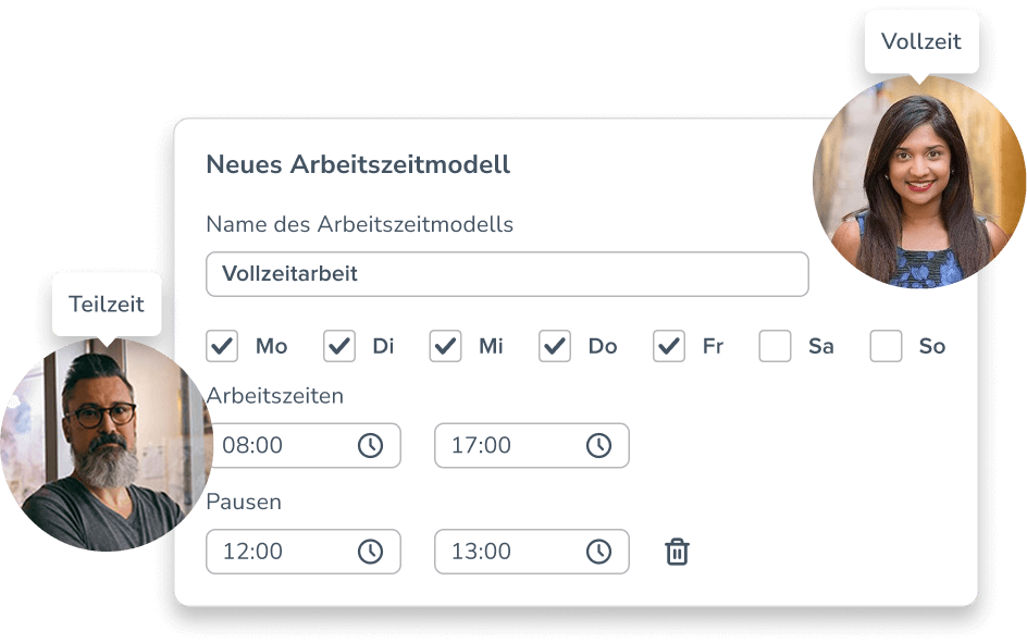 Arbeitszeitmodell anlegen