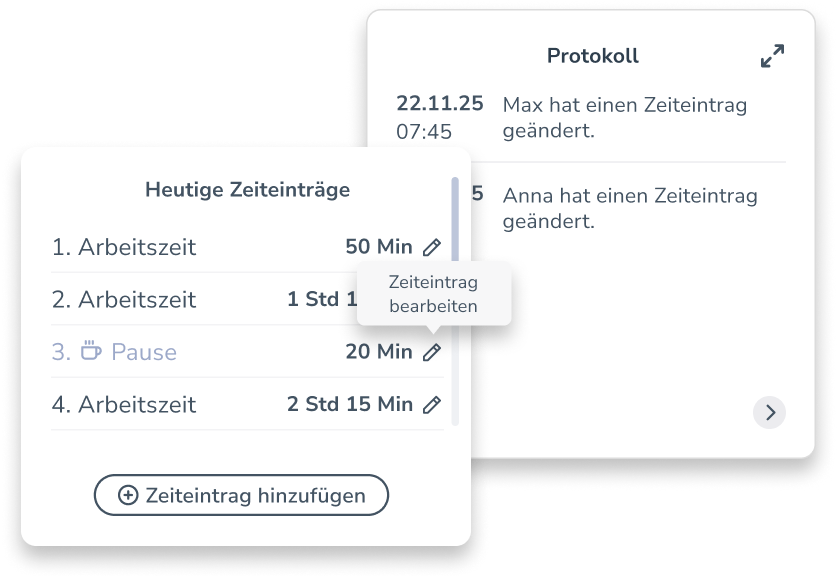 Nachträgliche Bearbeitung