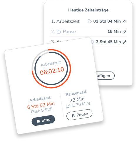 Mobile Ansicht des Timers