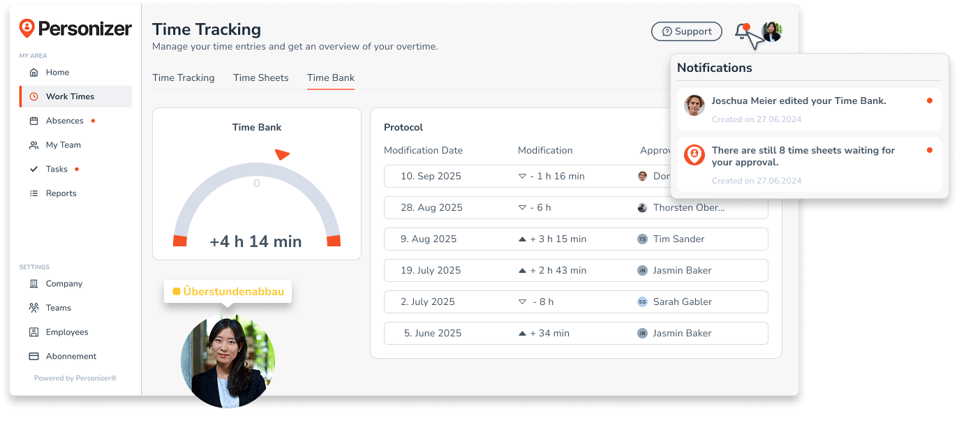 Time Bank Overview desktop