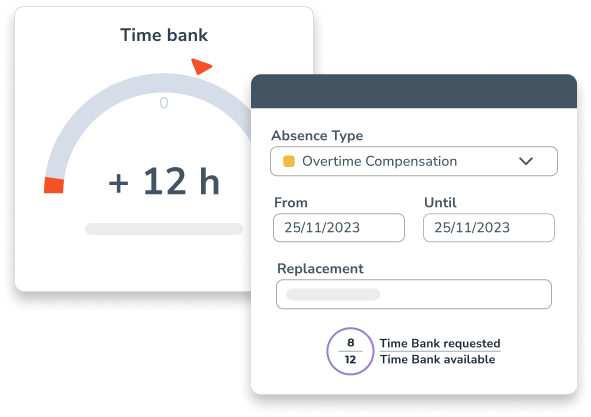 Time bank with overtime
