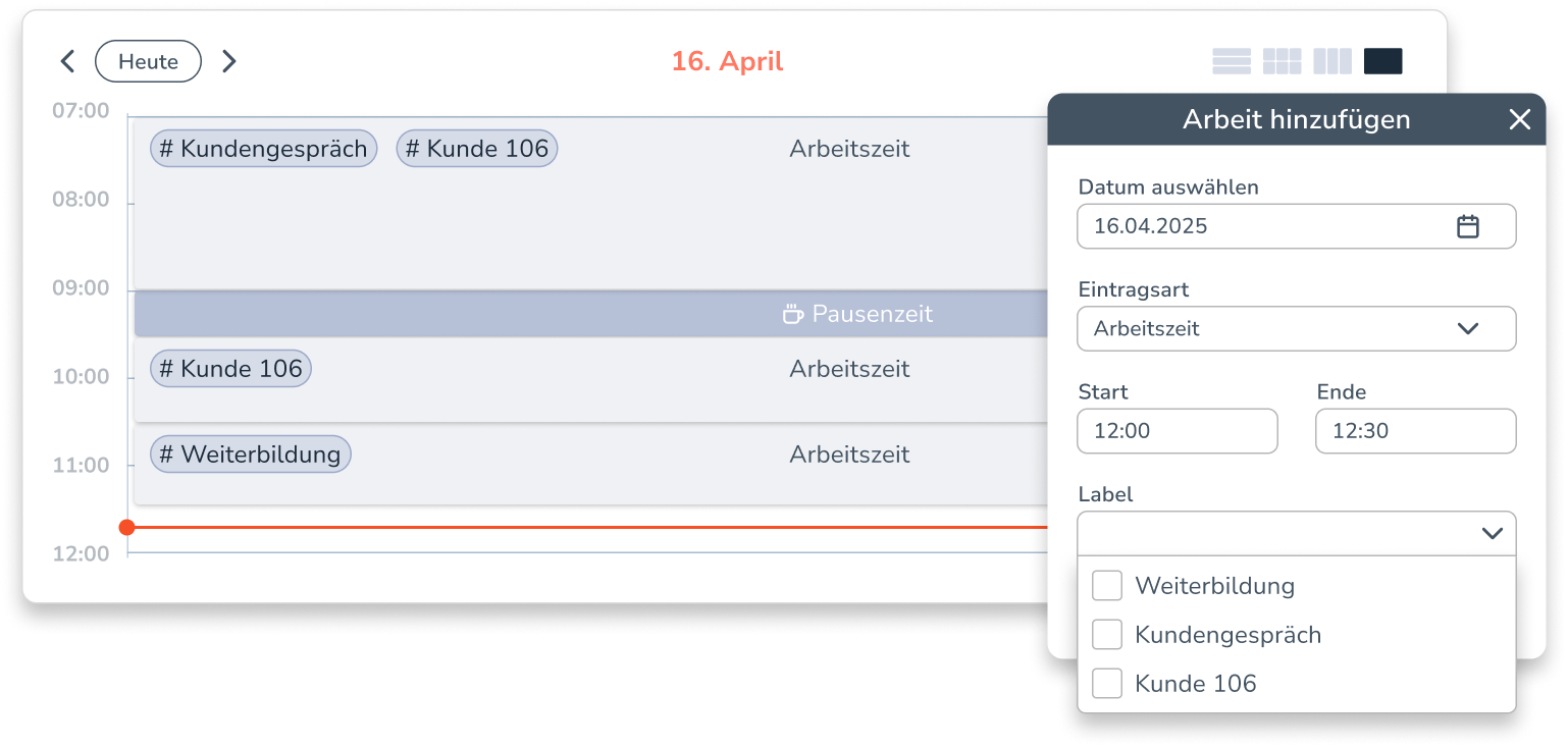 Personizer time tag overview (screenshot)
