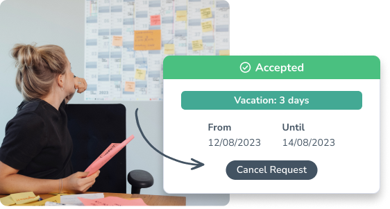 Keep a clear overview of cancellations, vacation plans and applications  (screenshot)