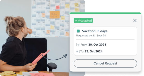 Keep a clear overview of cancellations, vacation plans and applications  (screenshot)
