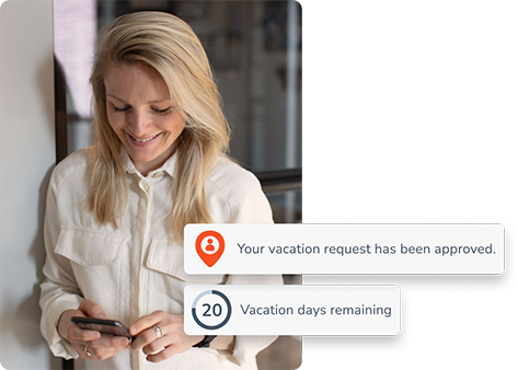 Reduce admin tasks for remaining vacation days and vacation requests to a minimum (screenshot)