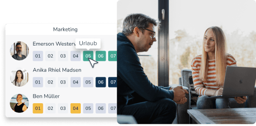 Abwesenheitsübersicht Teamkollegen (Screenshot)