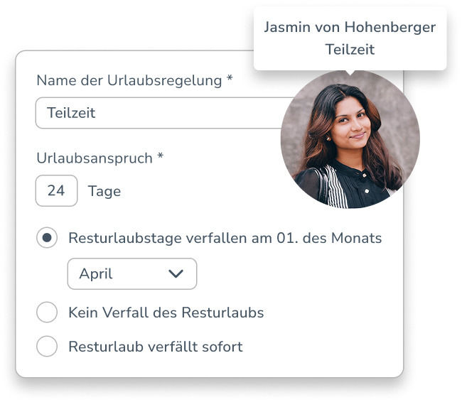 Personizer Urlaubsregelungen Mobile (Screenshot)
