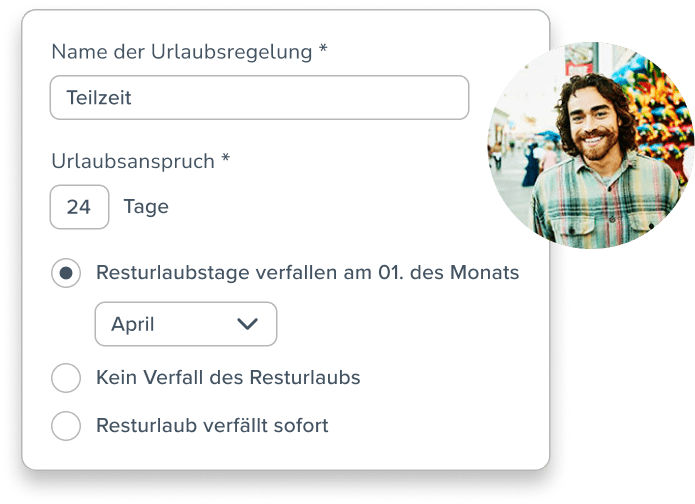 Personizer Urlaubsregelungen Mobile (Screenshot)