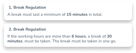 Break regulations