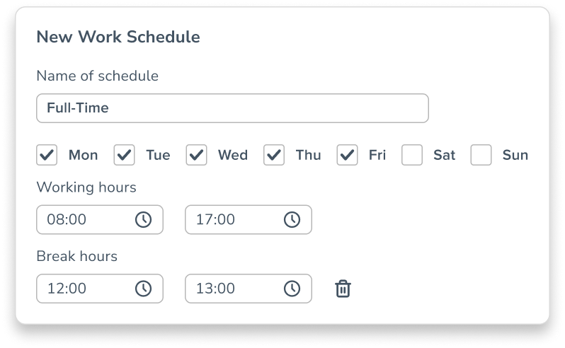 Create work schedules individually