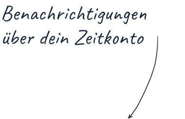 Benachrichtigungen über dein Zeitkonto