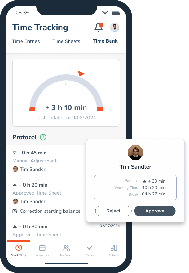 Personizer time bank Mobile App (screenshot)
