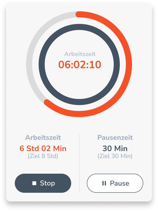 Personizer Start-Stop-Timer Mobile App (Screenshot)