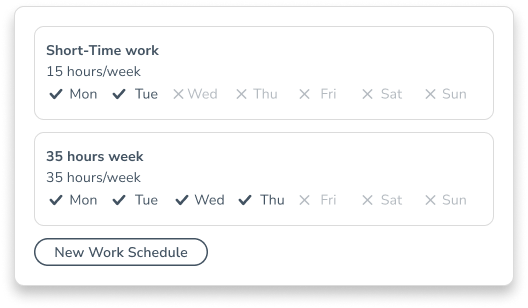 Create working schedules such as short-time work