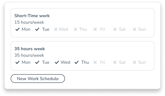 Create working schedules such as short-time work