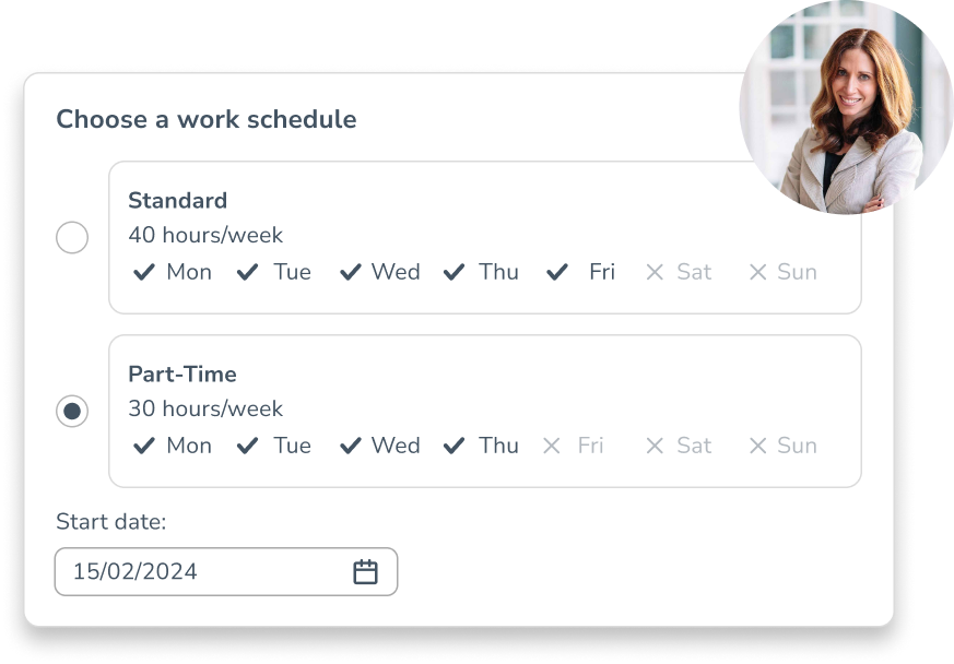 Personizer work schedules mobile app (screenshot)